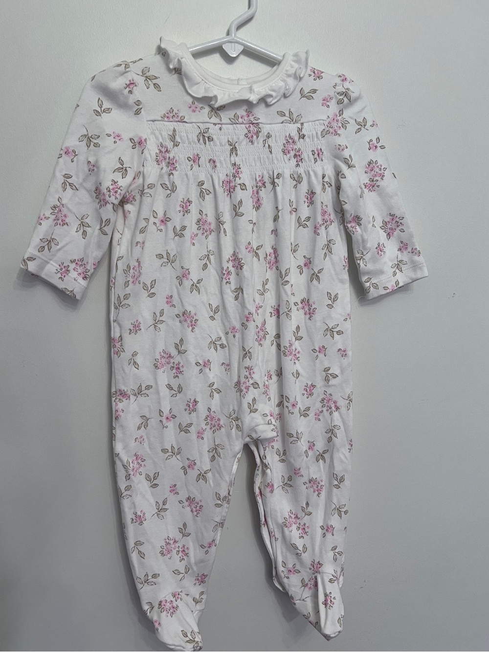 Little Me Baby Girl Floral Smocked Footie Pajamas Sleeper - 9M